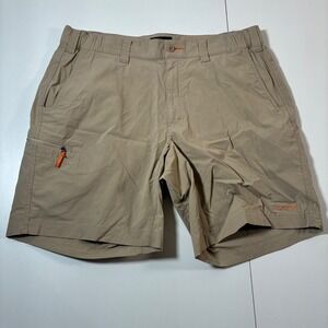 Orvis Performance Shorts Large 37 9" Beige Nylon Blend Stretch Hiking Fishing